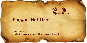 Magyar Meliton névjegykártya